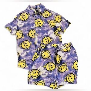 The Phluid Project Nonbinary Adult Set - Purple and Yellow Smiley Faces Size Med